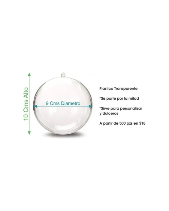 Esfera Acrílica Transparente 10 Cm