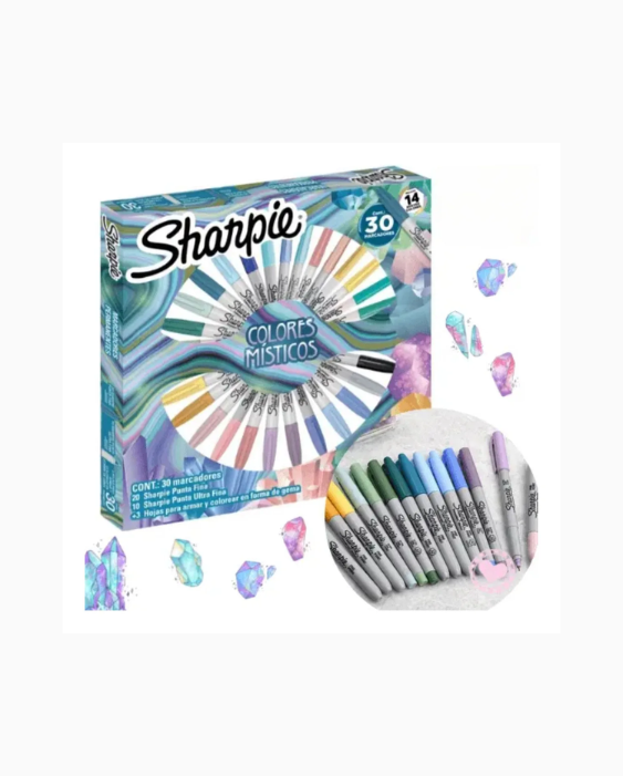Ruleta Marcadores Permanentes 30 Colores Mística Sharpie