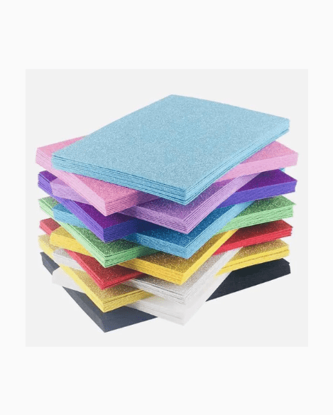 Resma 10 Pliegos Goma Eva Glitter
