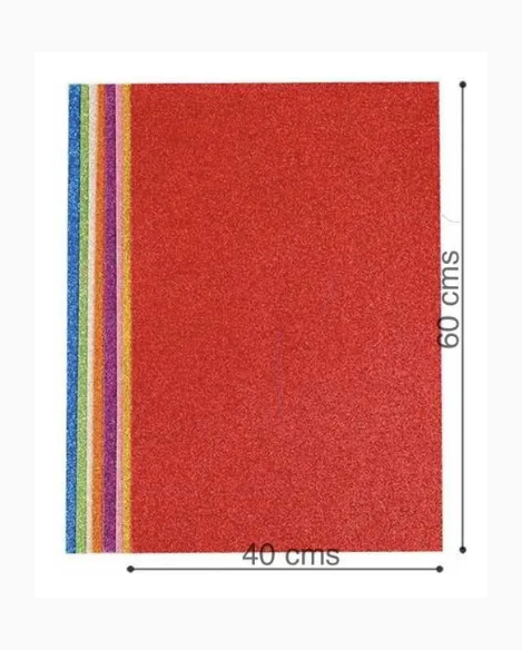 Resma 10 Pliegos Goma Eva Glitter