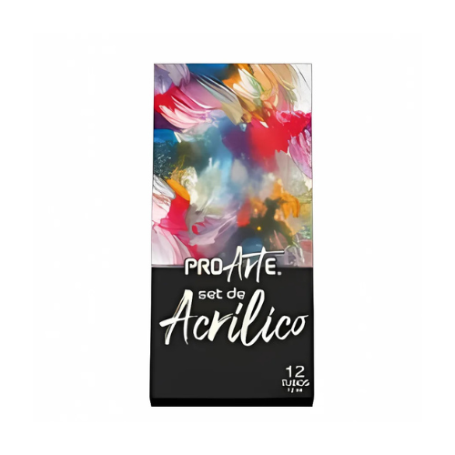 Set Pintura 12 Colores Acrílica Proarte