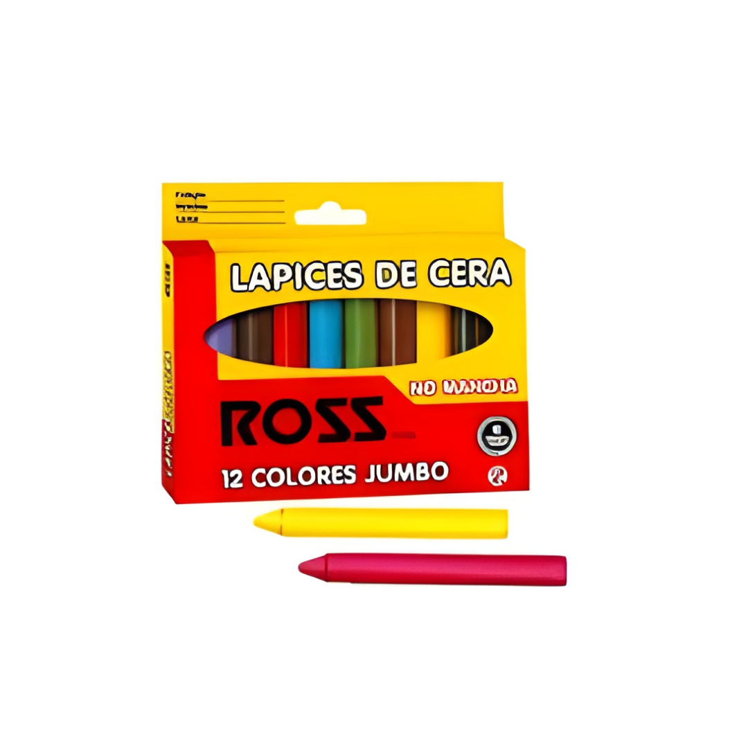 Lápiz Cera 12 Colores Ross
