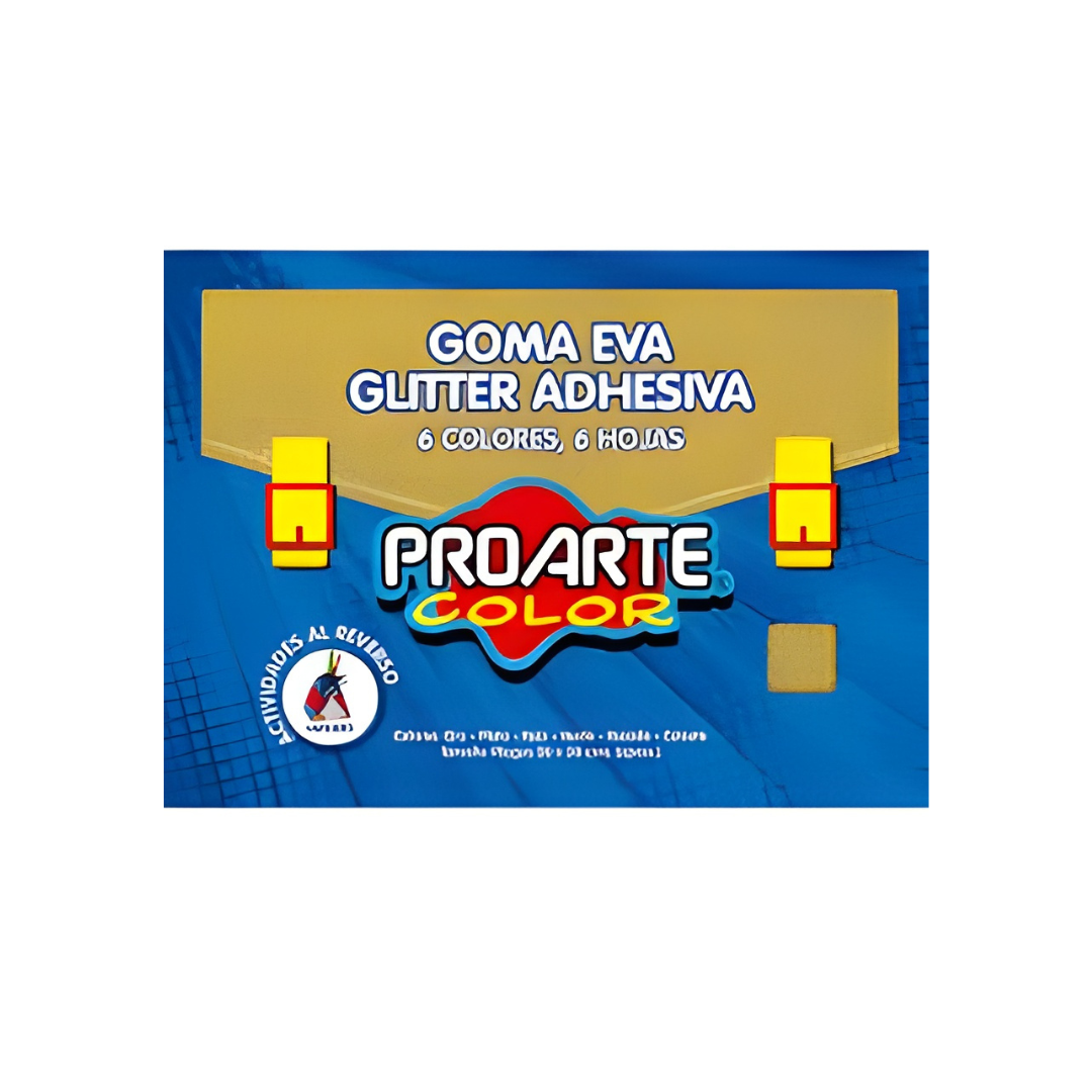 Carpeta Goma Eva Glitter Adhesiva Proarte