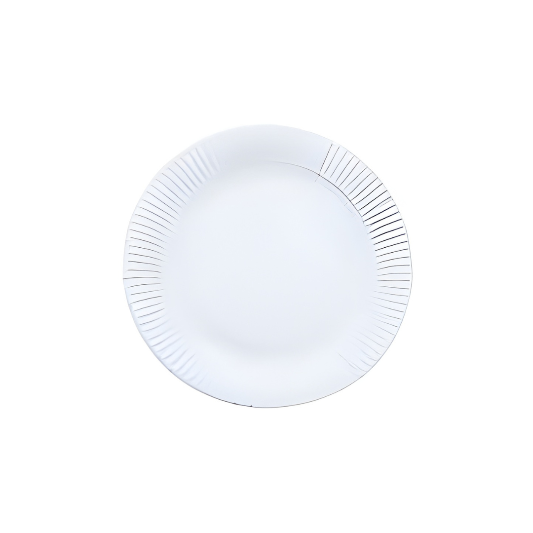 Plato de cartón mediano blanco 10 unidades