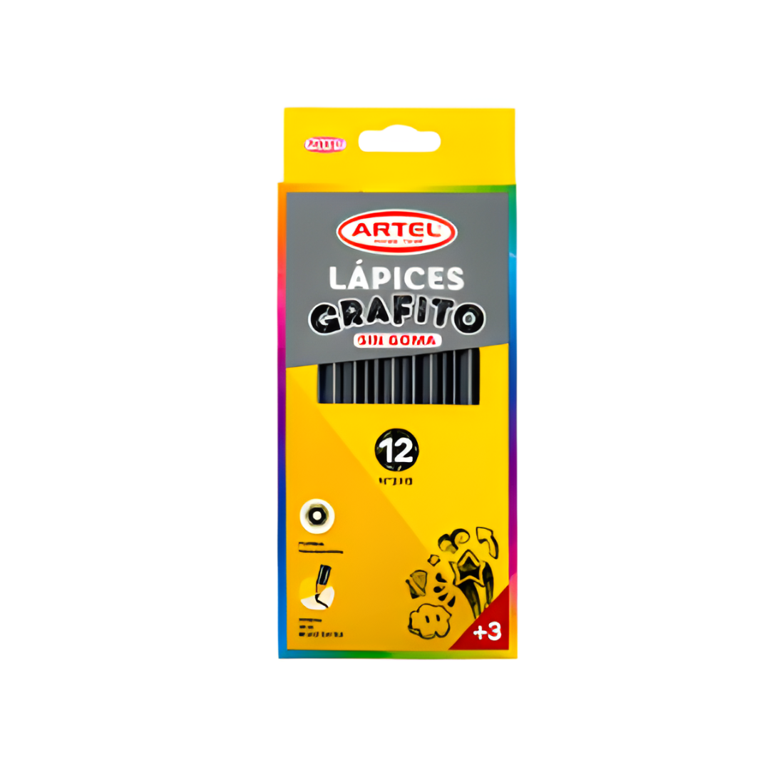 Lápices Grafito Hexagonal Nº2 Hb 12 Uni Artel