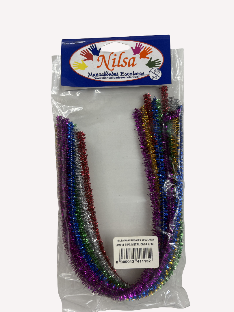 Limpiapipas Metalizadas De Colores 12 Unidades Nilsa
