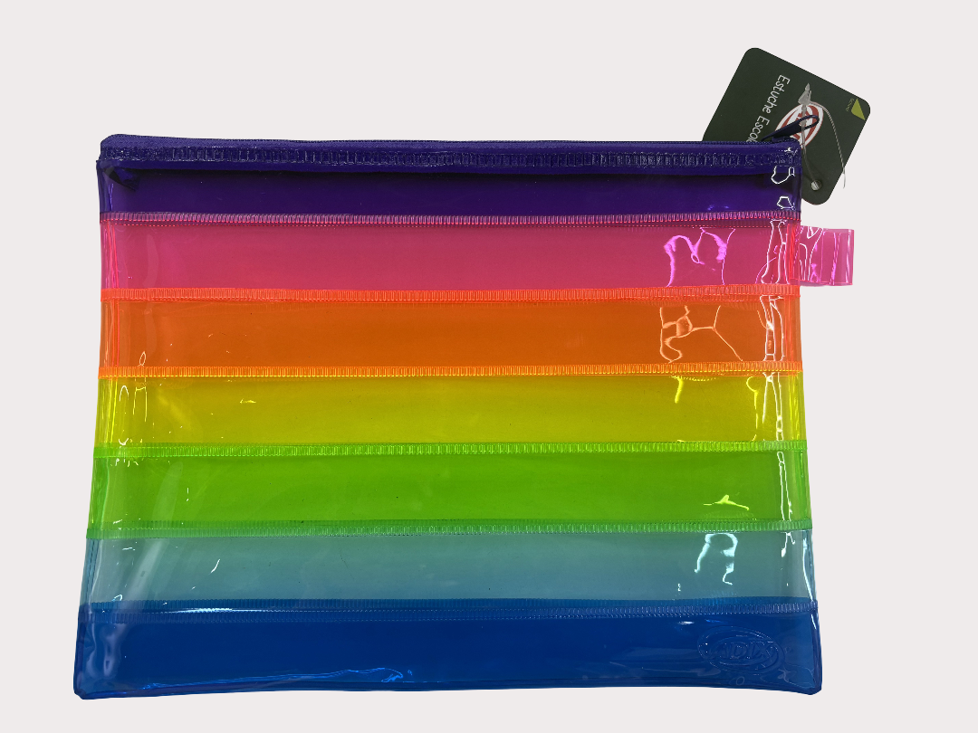 Estuche Escolar Transparente Multicolor Adix