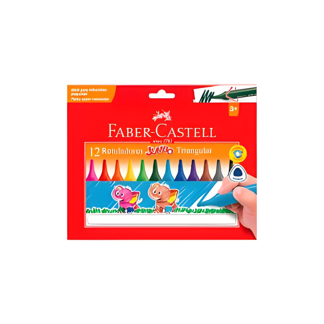 Plumón Scripto 12 Colores Triangular Jumbo Faber Castell