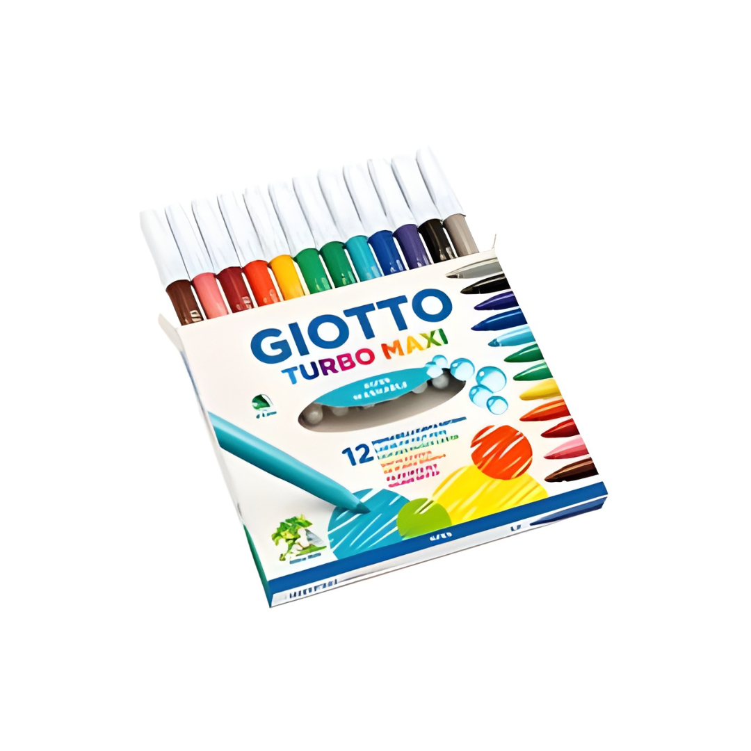 Plumón Scripto Redondo 12 Colores Turbo Maxi Giotto